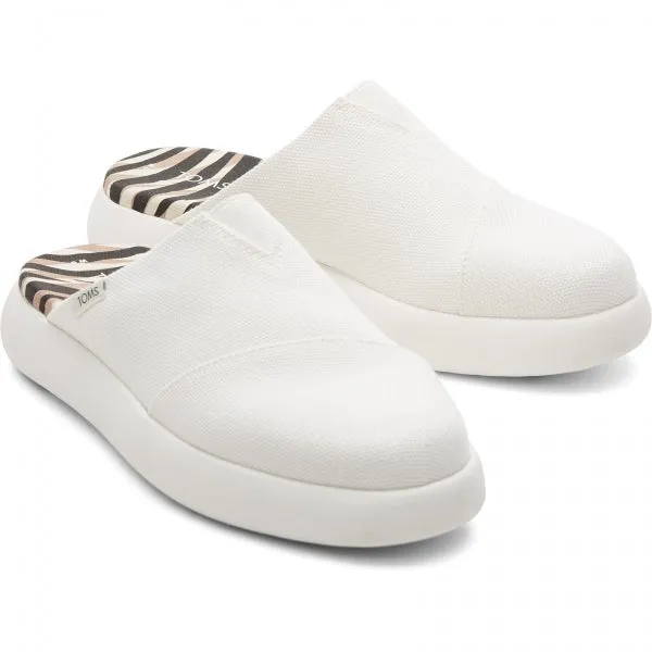 TOMS ALPARGATA MALLOW Womens Textile Mule Slippers White
