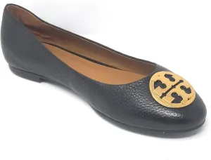 Tory Burch Women's Chelsea Ballet Flats Shoes Superstorm Embossed Pebbled Leather