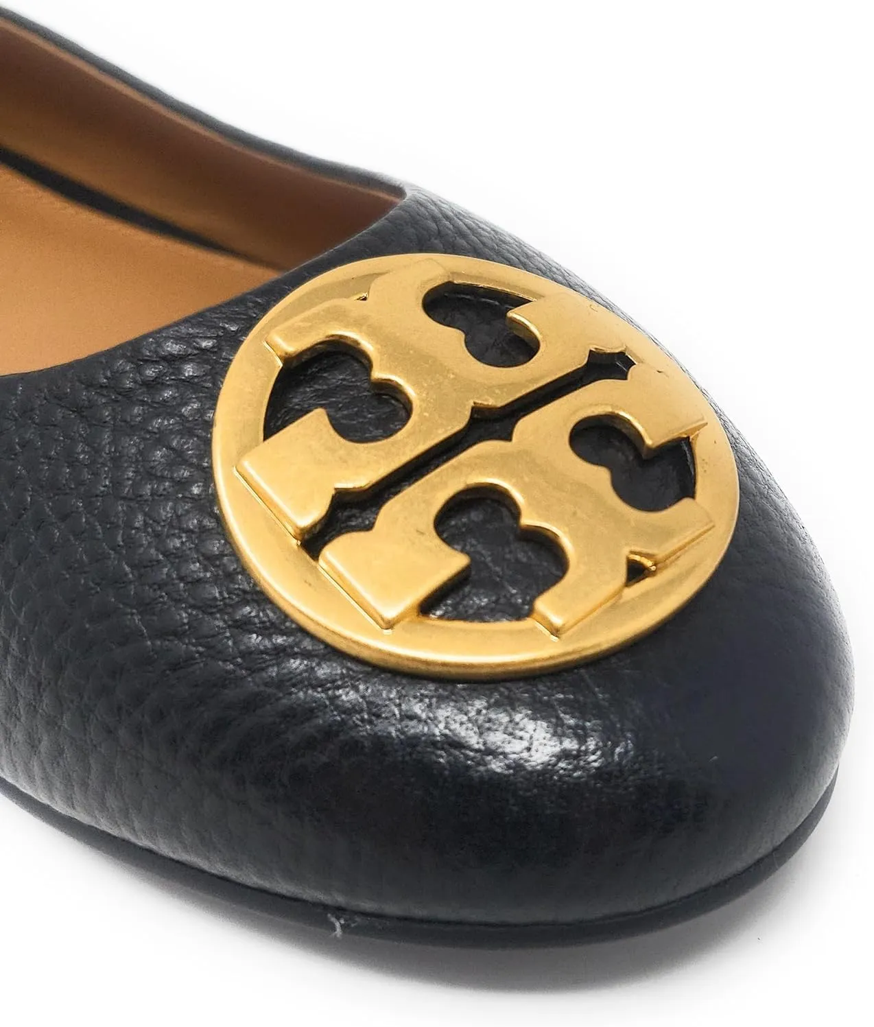 Tory Burch Women's Chelsea Ballet Flats Shoes Superstorm Embossed Pebbled Leather