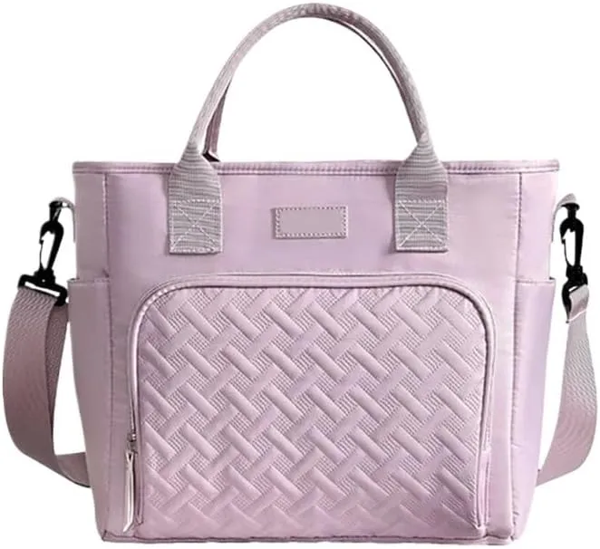 Tote Lunch Bag Portable Lunch Bag Multifunctional Tote Lunch Bag Lunch Bag Easy to Clean Suitable for Work Student Outdoor Camping and So On(Purple)