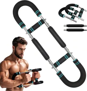 Twister Arm Trainer, 60-100lb Adjustable Chest Workout Equipment, Adjustable Spring Workout Bar for Men & Women, Detachable Power Twister Home Fitness Equipment for Enhancing Upper Body Muscle