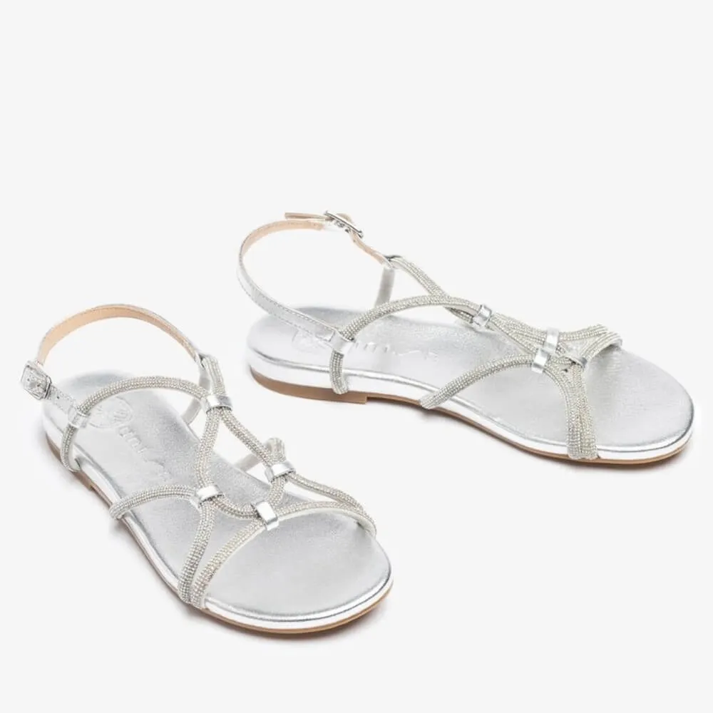 UNISA COOPER FLAT SANDAL -SILVER
