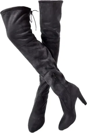UOQAPRE Women's Over The Knee Thigh Low Chunky Heel Boots,Round-Toe Side Zip Long Boots Platform Chunky Heel Bootie for Women
