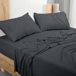 Utopia Bedding Queen Sheet Set - Jersey Knit Sheets 4 Piece Queen Jersey Sheet Set – Cotton Jersey Sheets – Soft T-Shirt Stretchy Sheets (Queen, Dark Grey)