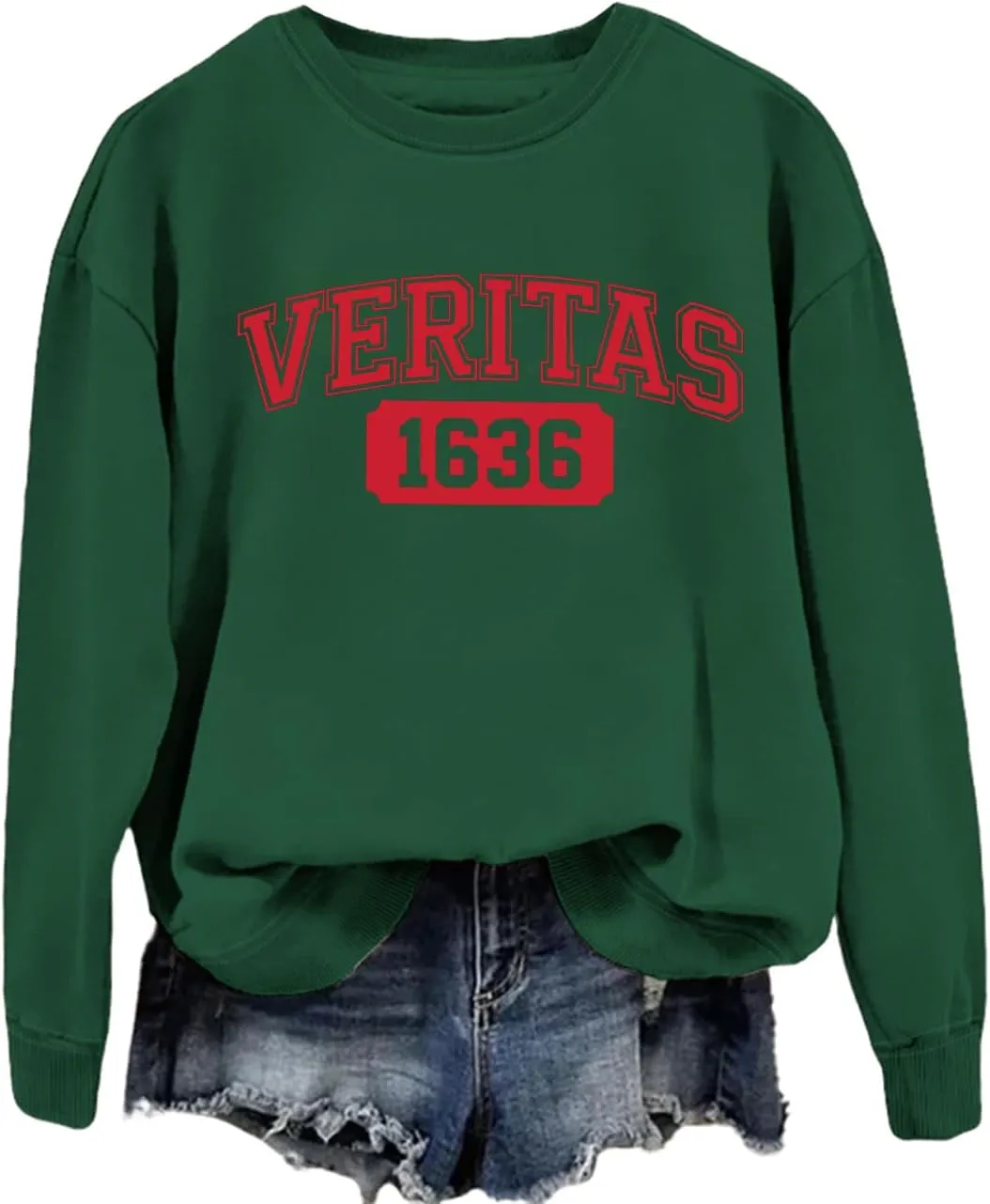 Veritas Sweatshirt Support Harvard Resistance Shirt Women's Veritas Long sleeves Round neck Sweatshirt