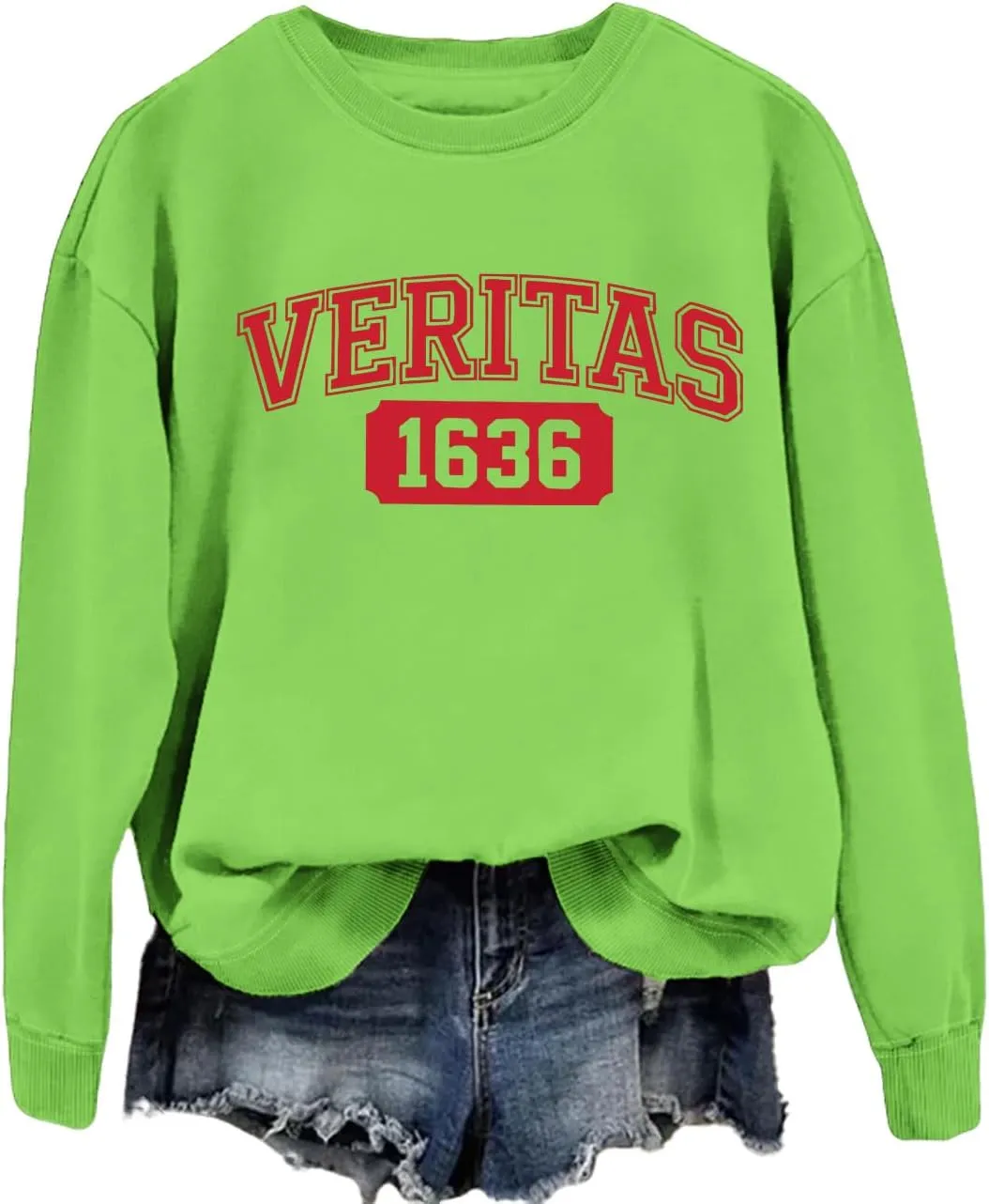 Veritas Sweatshirt Support Harvard Resistance Shirt Women's Veritas Long sleeves Round neck Sweatshirt