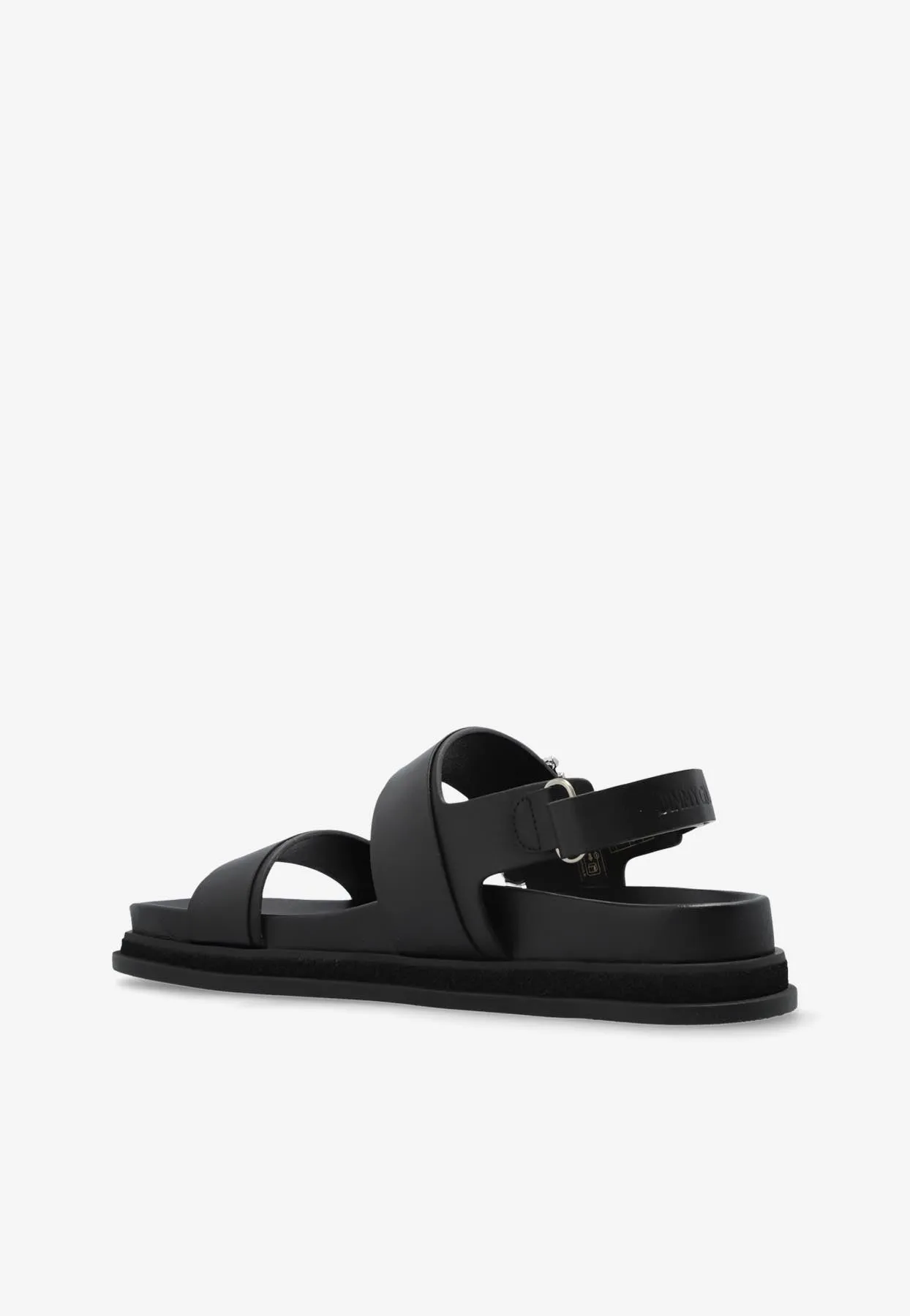 Verity Leather Crystal Flat Sandals