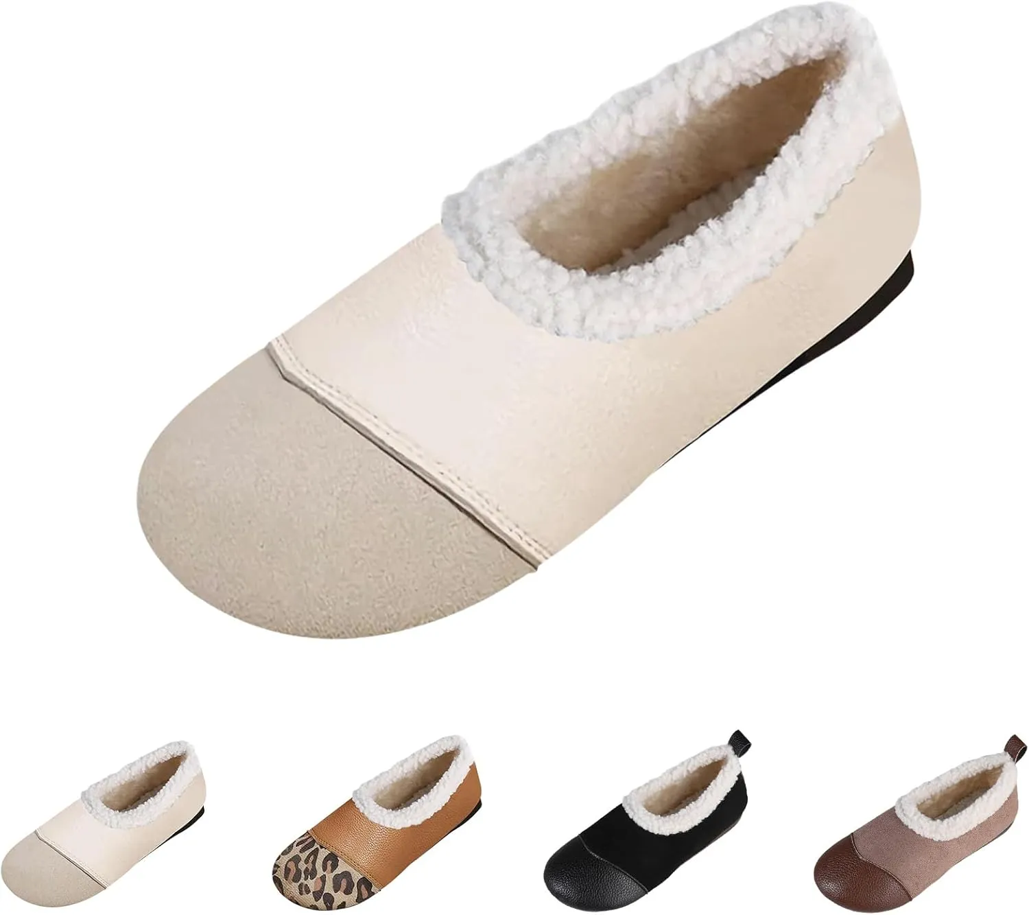 Warm and Luxurious Winter Leather Shoes for Women, Warm Plush Lining with Orthopedic Arch Support, Casual Walking Shoes