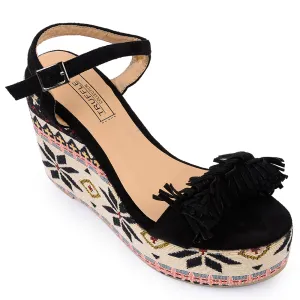 Wedge fringe sandal
