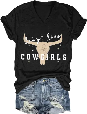 Western Country Shirt for Women Cowgirl Cartoon Boots V Neck Short Sleeve Tops Vintage Cowboy Graphic Tees