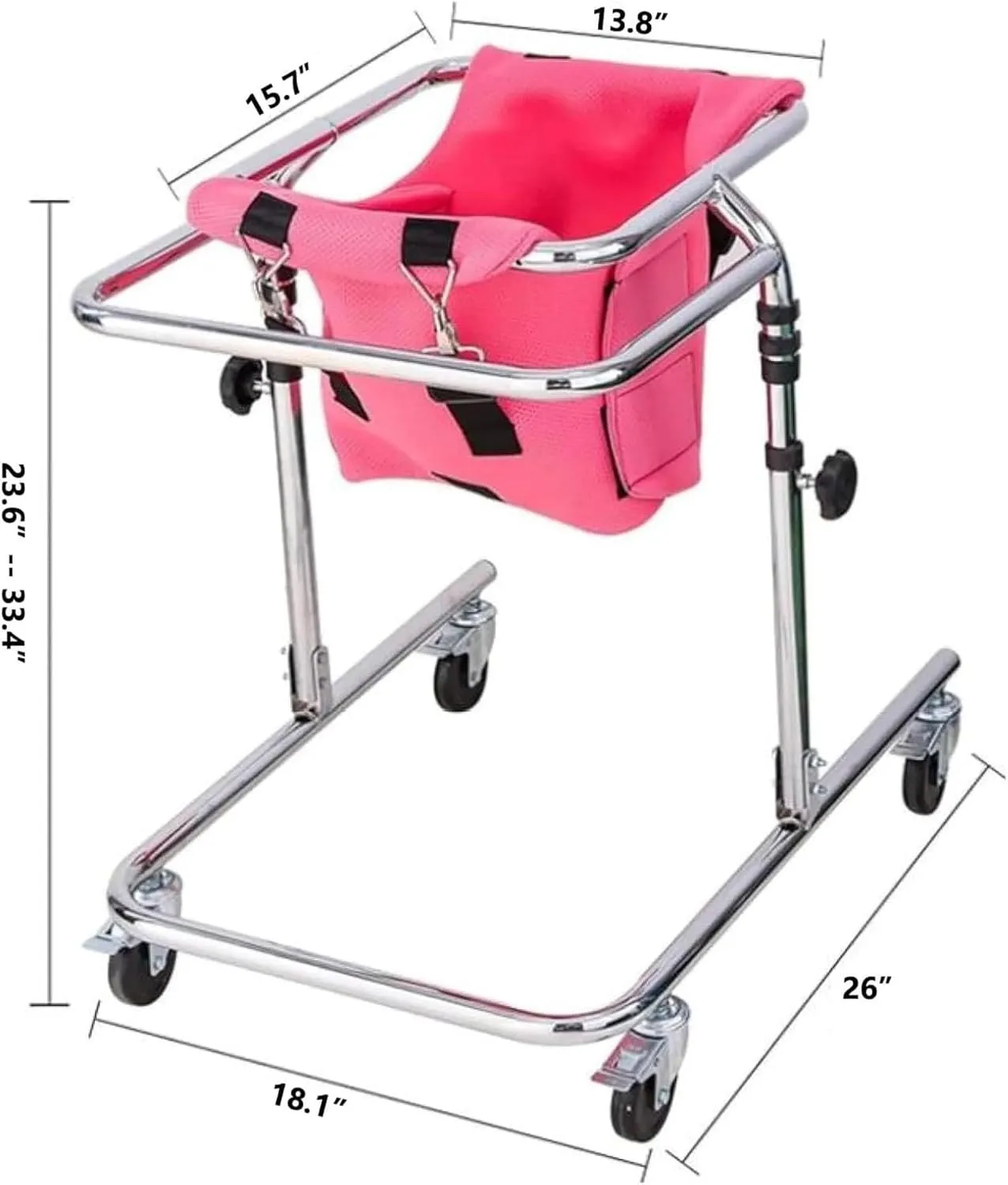 Wheeled Walker for Children with Cerebral Palsy, Adjustable Height, Suitable for Height 31"- 47", Rehabilitation Standing Frame Walker Walking Aid for Disabled(Blue)