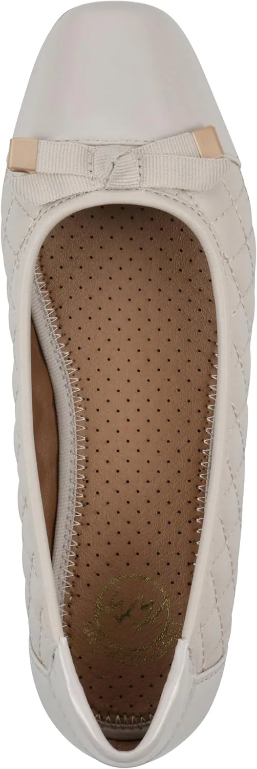 WHITE MOUNTAIN Women's Bocah Diamond Quilted Cap Toe Ballet Flat