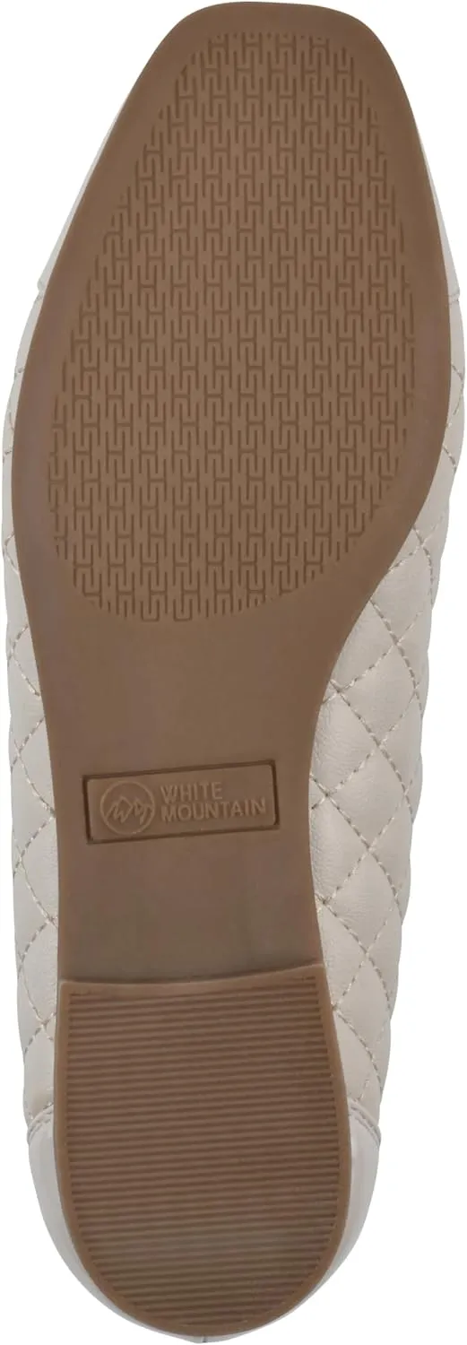 WHITE MOUNTAIN Women's Bocah Diamond Quilted Cap Toe Ballet Flat