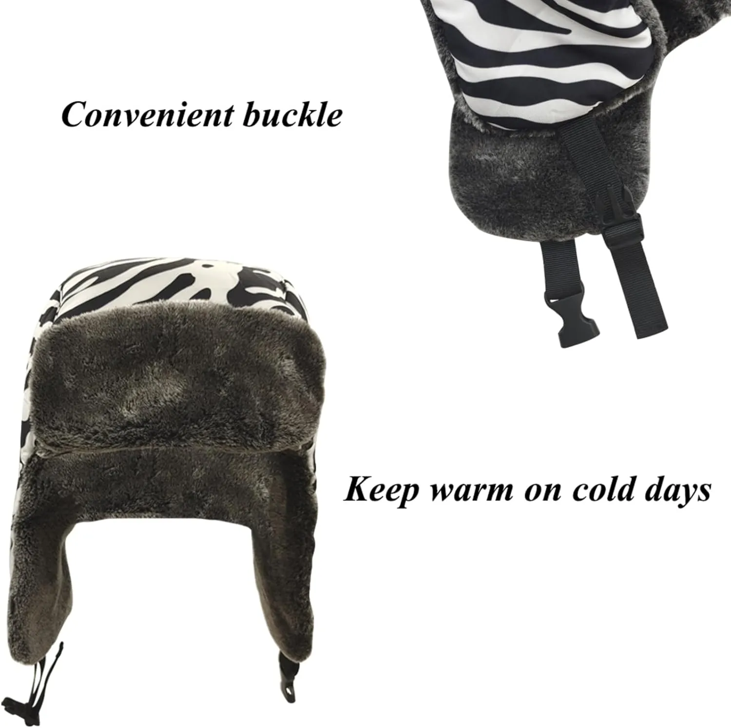 Winter Hunter Hat for Men and Women with Buttons for Cold Weather Warm Aviator Hat