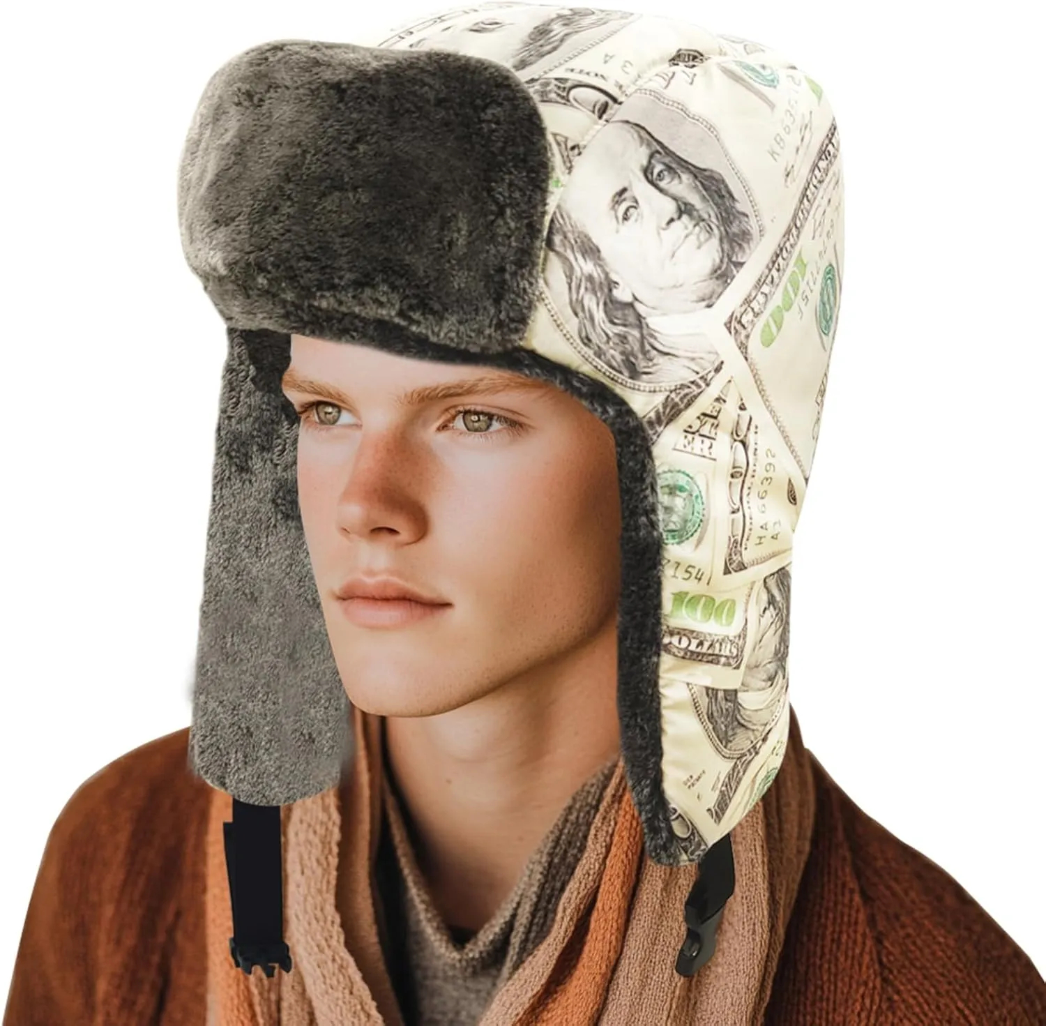 Winter Hunter Hat for Men and Women with Buttons for Cold Weather Warm Aviator Hat
