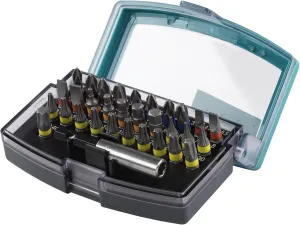 wolfcraft Bit Box, Flat-Slotted/Crosshead (PH/PZ) / TORX® (T) / Hexagonal, 32 Pcs. I 2975000 I Bit Box, Flat-Slotted/Crosshead (PH/PZ) / TORX® (T) / Hexagonal, 32 Pcs.