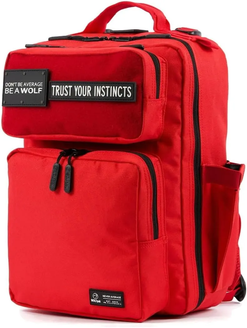 WOLFpak 15L Backpack (Elite Red) Slim Everyday Carry Backpack for Men & Women, Water-Resistant Minimalist Daypack for Laptop & Travel