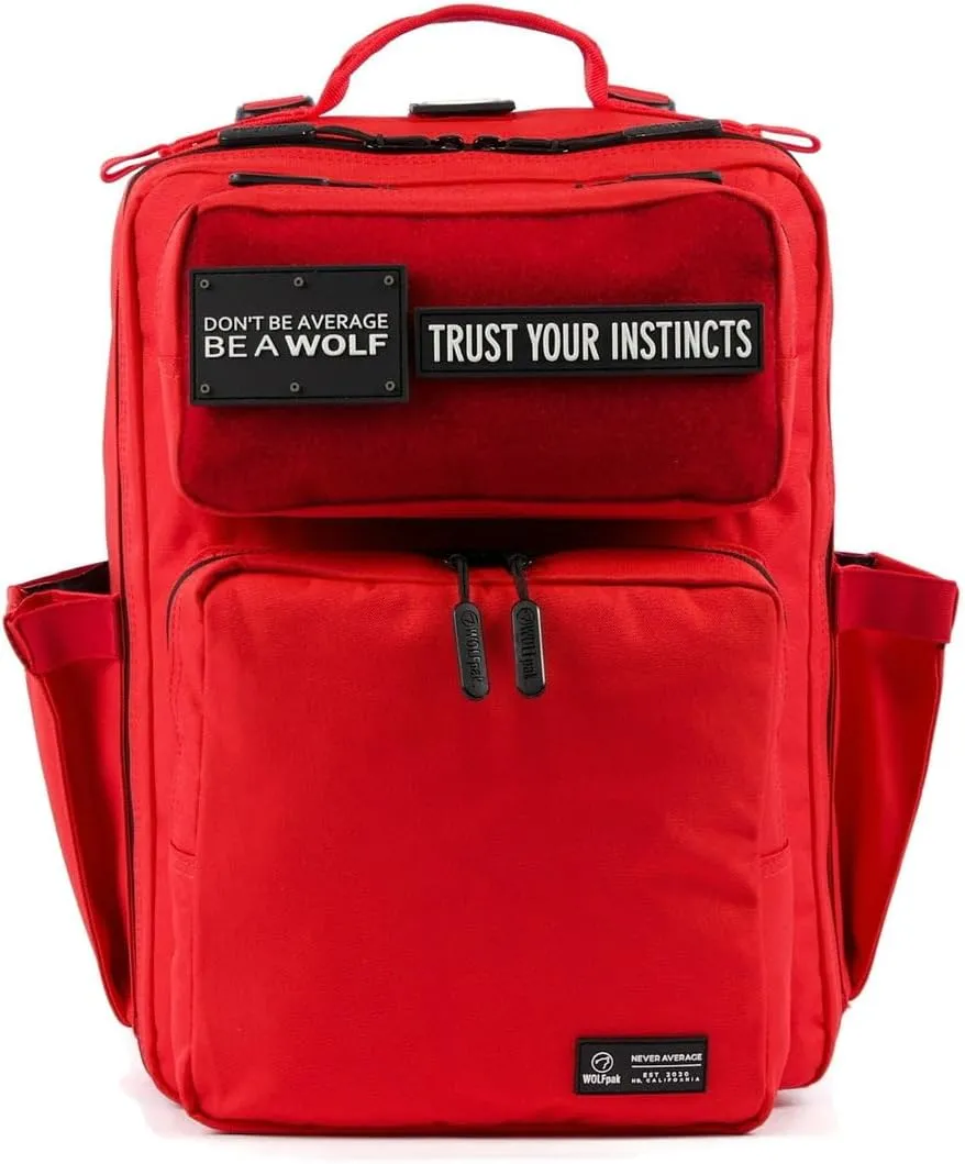 WOLFpak 15L Backpack (Elite Red) Slim Everyday Carry Backpack for Men & Women, Water-Resistant Minimalist Daypack for Laptop & Travel