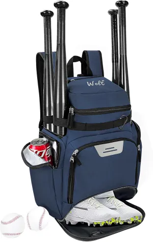 WOLT Baseball Bag Backpack for Youth and Adults-Softball Bag with Separate Helmet Compartment and Shoes Pocket,Multifunctional Sport Backpack for Baseball, Volleyball,Basketball, Soccer