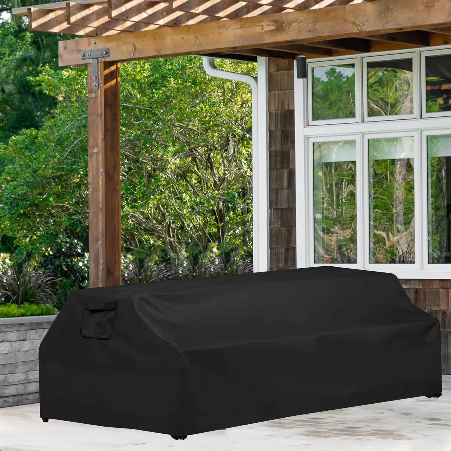 WOMACO Waterproof Picnic Table Cover, Heavy Duty 96 inches Patio Outdoor Table & Bench Cover for Winter, Water-Resistant 8ft Picnic Table Tarp (‎8ft-96in)