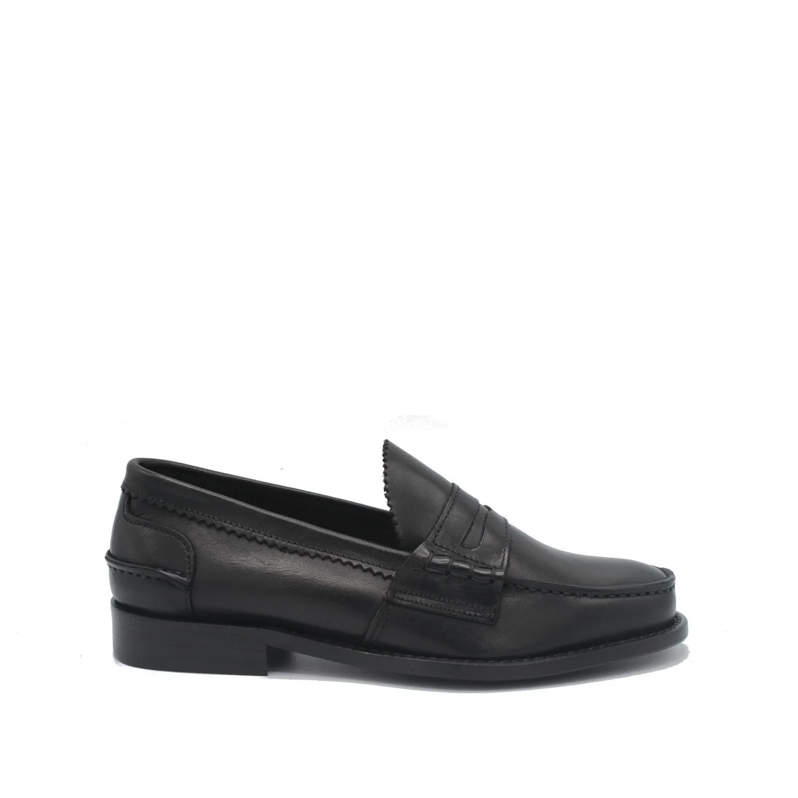 WOMAN PENNY LOAFER BLACK LEATHER