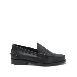 WOMAN PENNY LOAFER BLACK LEATHER