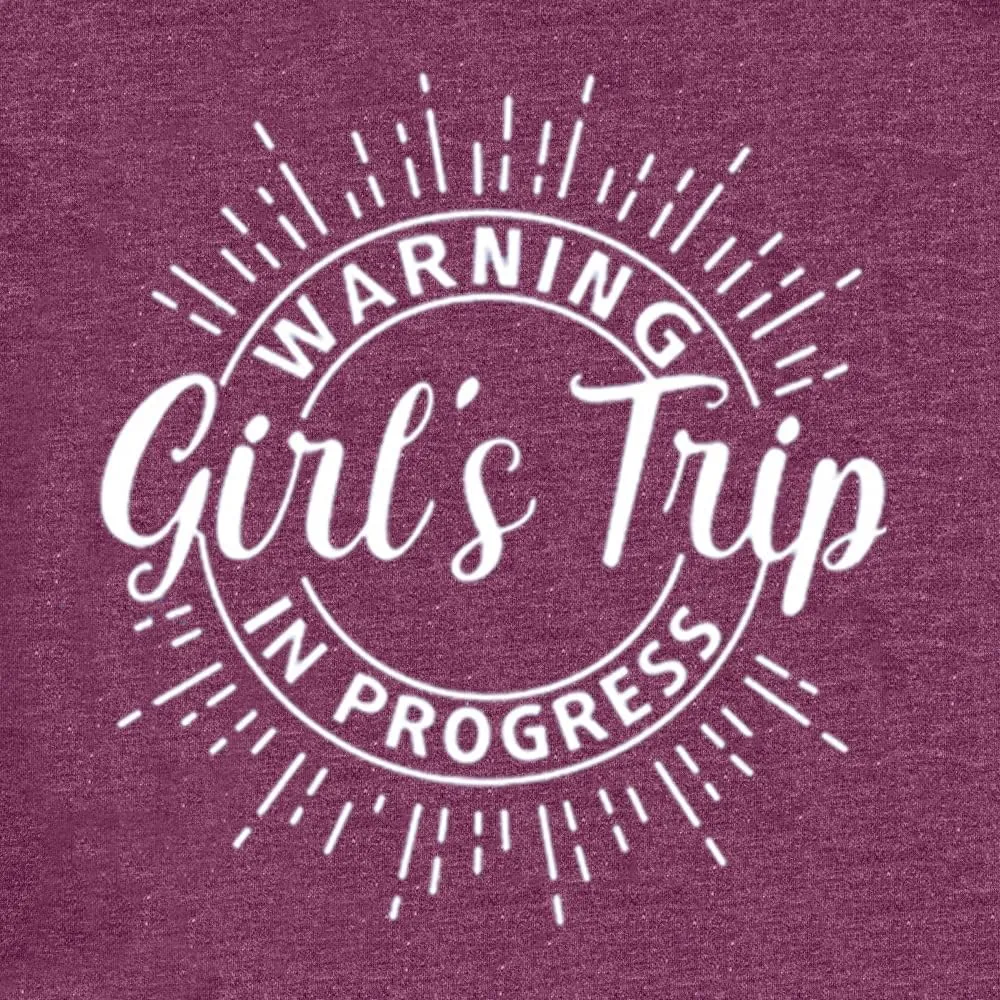 Women Vacation Tank Tops Summer Warning Girls Trip in Progress Shirts Letter Printed Graphic Sleeveless Tee
