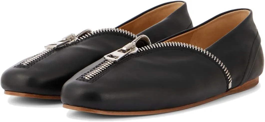 Women's Ballet Flats Zipper Decoration Punk Flsts Casual Comfortable Round Toe Loafers