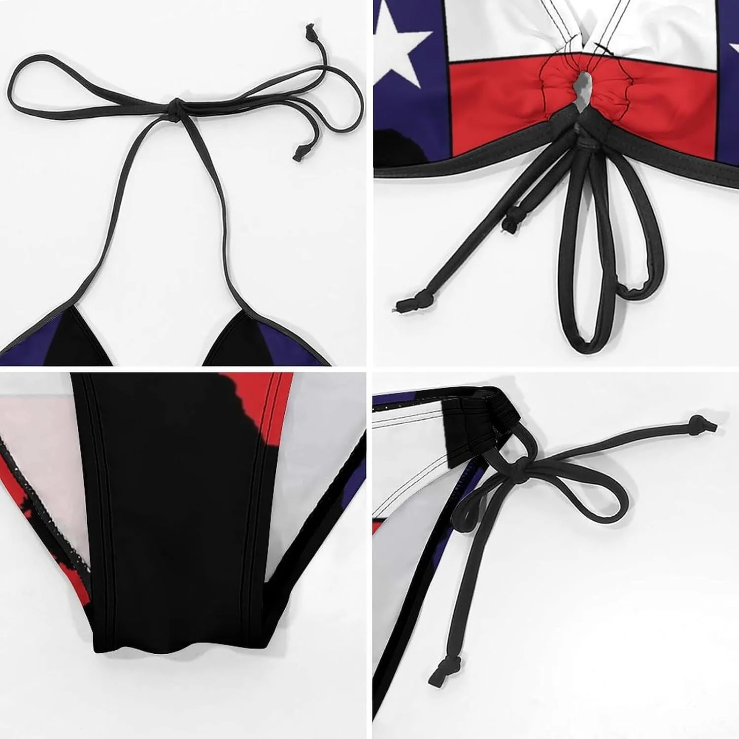 Women's Bikini Set Two Piece Swimsuit Spaghetti Strap Top Triangle Bikini Cheeky Beach Bathing Suits