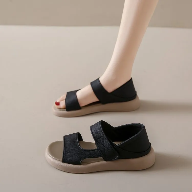 Women’s Flat Sandals: Simple Toe, Thick Bottom, Fairy Style