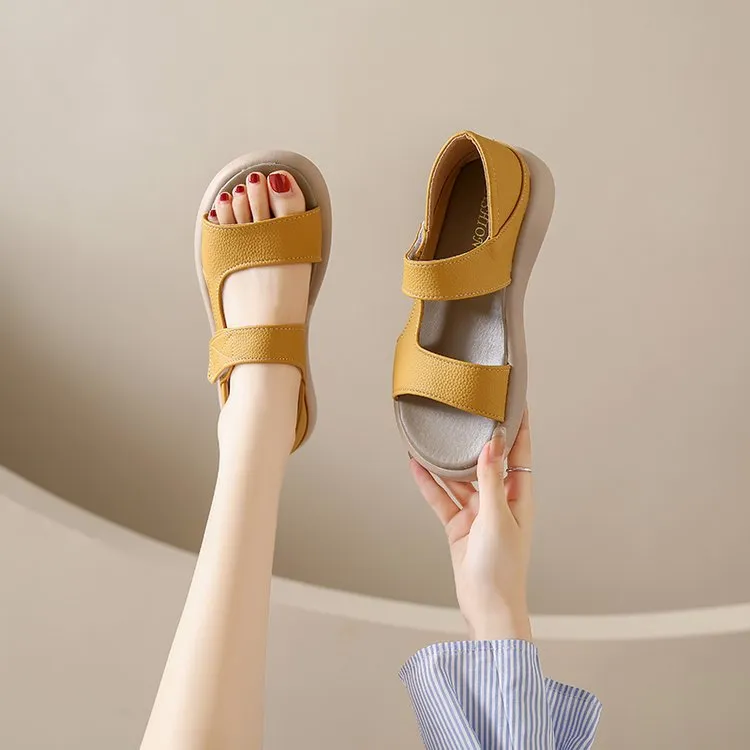 Women’s Flat Sandals: Simple Toe, Thick Bottom, Fairy Style
