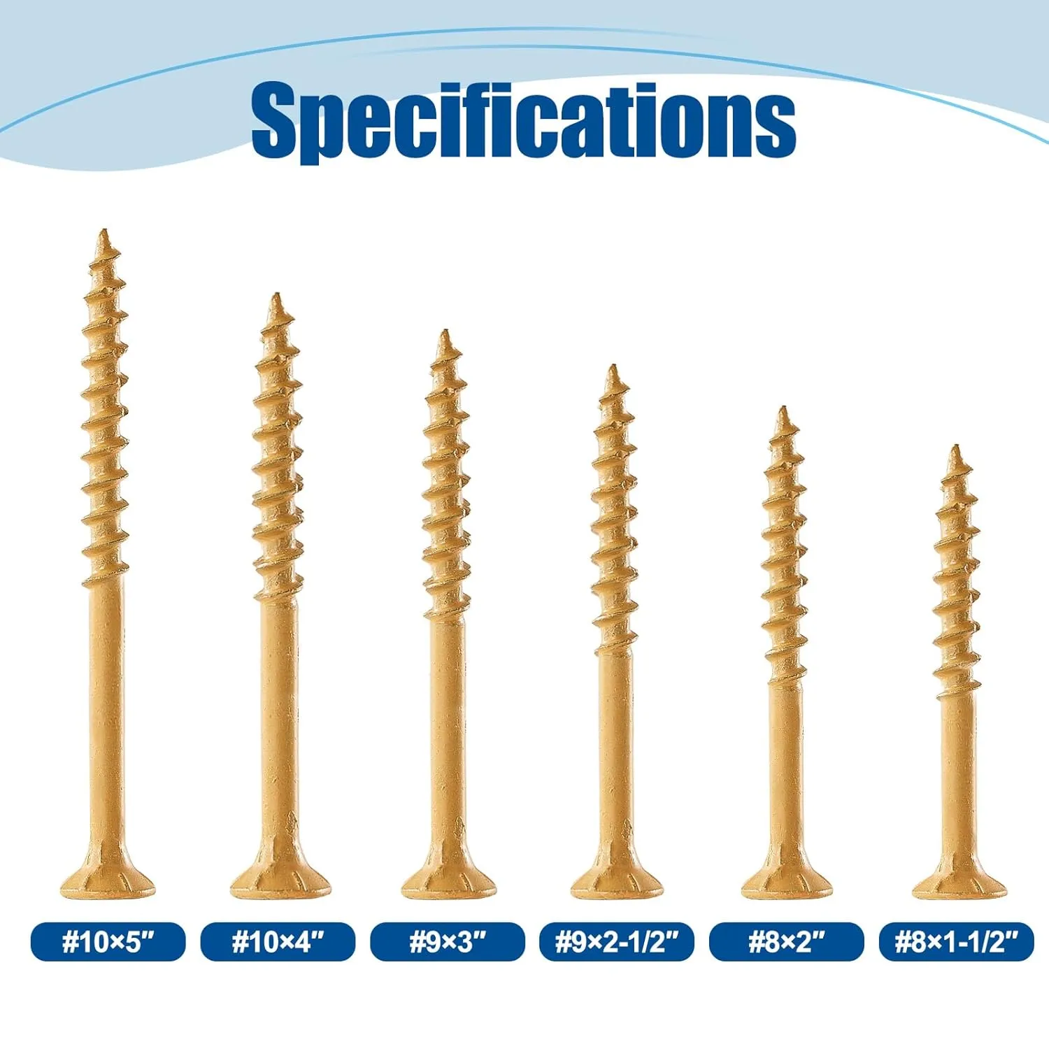 Wood Screws #10×4″, 200 Pcs, Deck Screws, Rust Resistant, Exterior Epoxy Coated, Outdoor Decking Screws, Torx/Star Drive Head Deck Screw, 2 Pcs T25 Star Bit Included, Tan