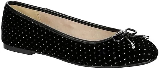 XAPPEAL Cailin - Women's Slip-On Round Toe Bow Accented Dress Ballet Flats