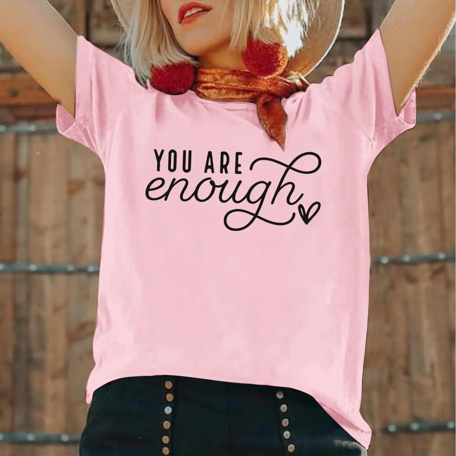 You are Enough Dear Person Behind Me Shirt Women Mental Health Matters Inspirational Tshirts Positive Tees Tops