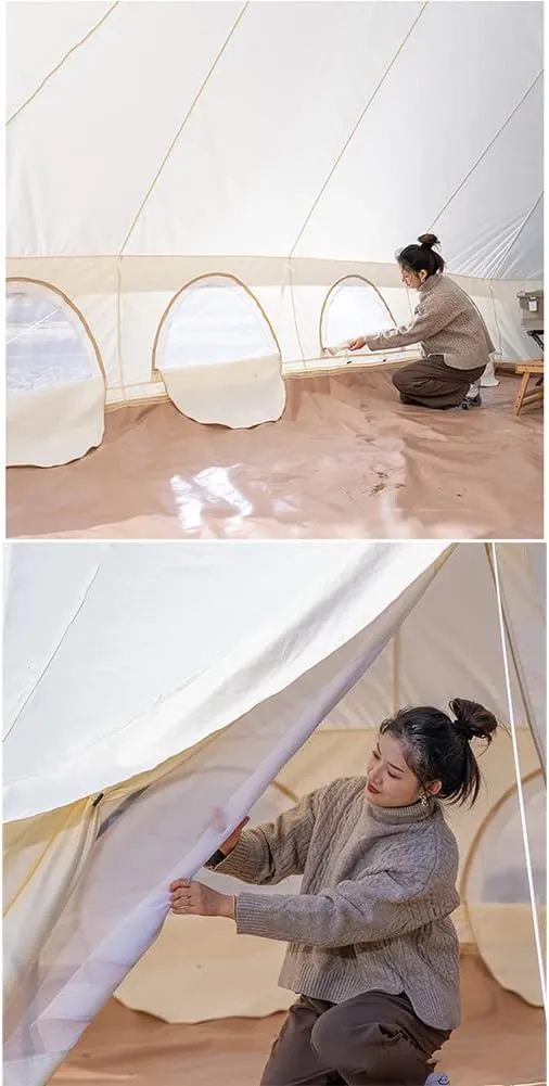 Yurt Tent with Stove Hole for Family Camping Large Space Festival Party Tent Teepee for Carnival, Party, Music Festival, Picnic - Bell Tent 4 Season, 4x6x3m, Oxford Cloth