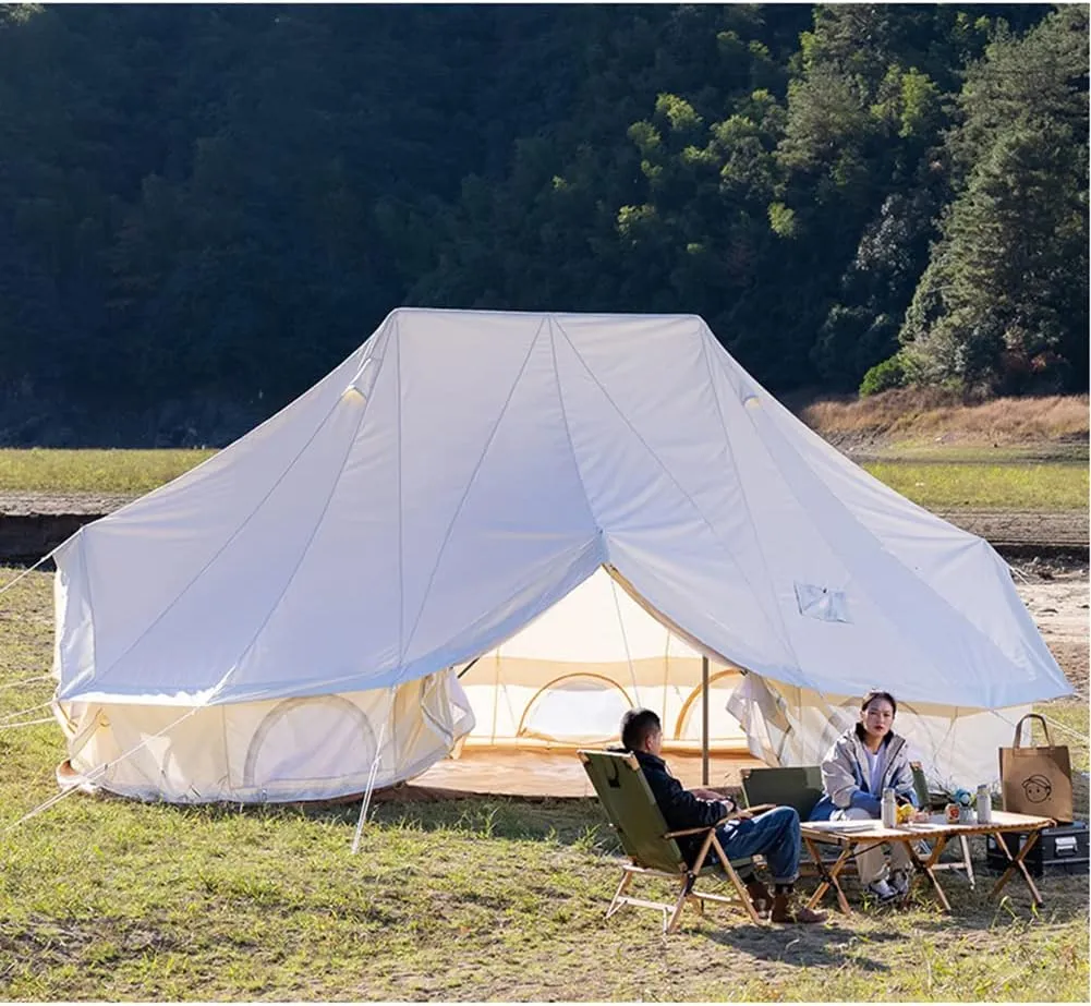 Yurt Tent with Stove Hole for Family Camping Large Space Festival Party Tent Teepee for Carnival, Party, Music Festival, Picnic - Bell Tent 4 Season, 4x6x3m, Oxford Cloth