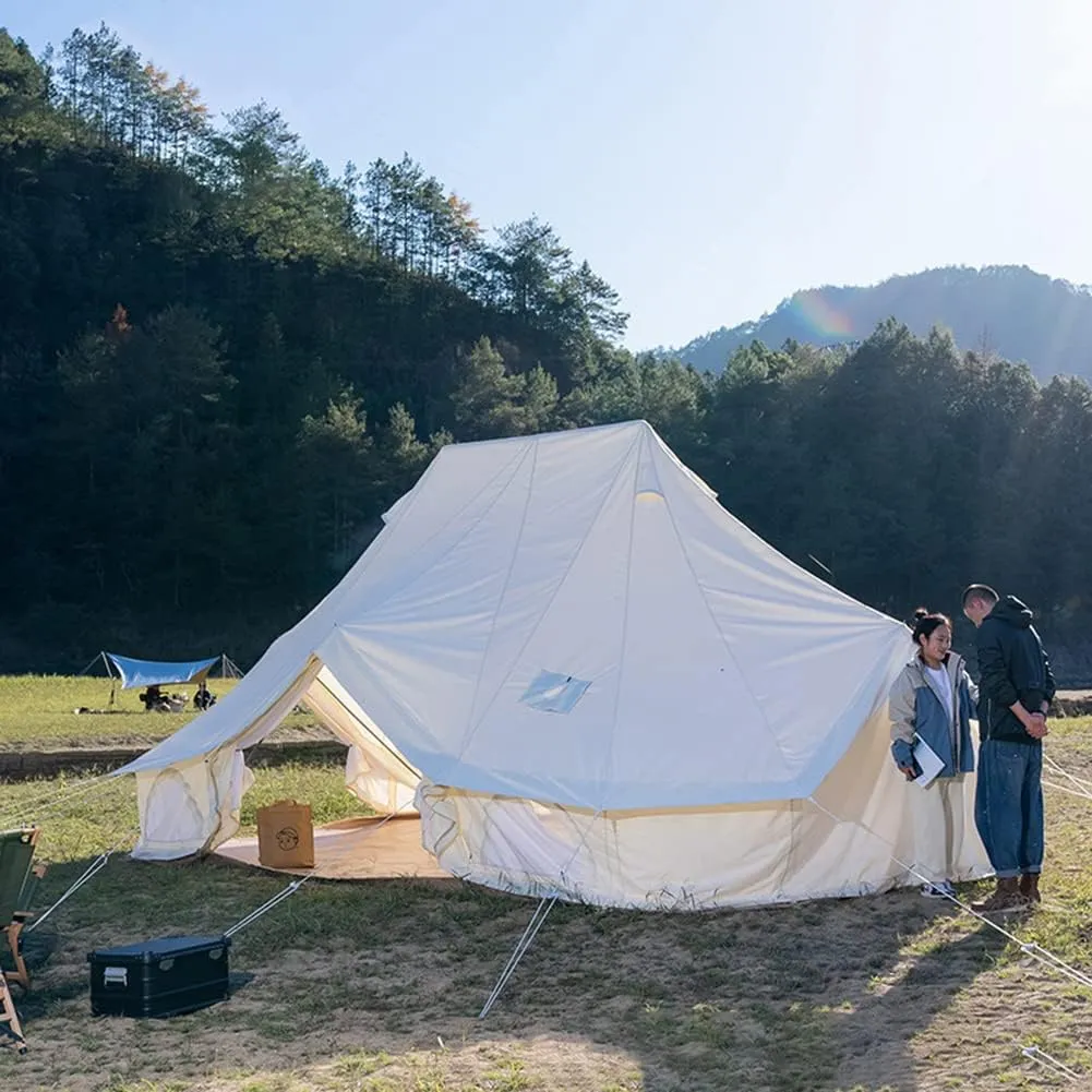 Yurt Tent with Stove Hole for Family Camping Large Space Festival Party Tent Teepee for Carnival, Party, Music Festival, Picnic - Bell Tent 4 Season, 4x6x3m, Oxford Cloth
