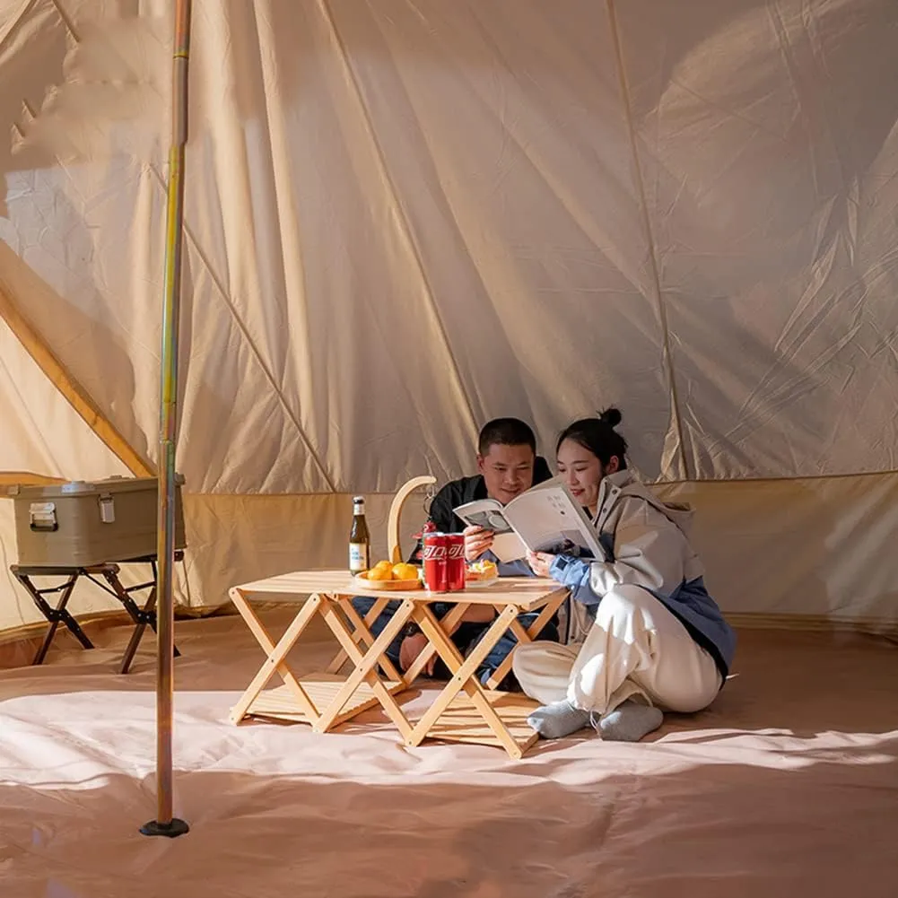 Yurt Tent with Stove Hole for Family Camping Large Space Festival Party Tent Teepee for Carnival, Party, Music Festival, Picnic - Bell Tent 4 Season, 4x6x3m, Oxford Cloth