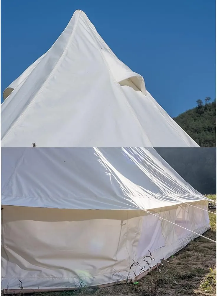 Yurt Tent with Stove Hole for Family Camping Large Space Festival Party Tent Teepee for Carnival, Party, Music Festival, Picnic - Bell Tent 4 Season, 4x6x3m, Oxford Cloth