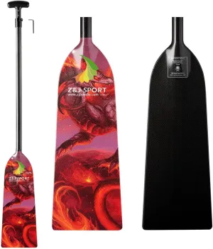 Z&J SPORT Adjustable Dragon Boat Paddle, IDBF Approved Carbon Fiber Paddle, Dragon Graphic Paddle with Adjuster for Dragon Boat Race with Adjustable T Handle