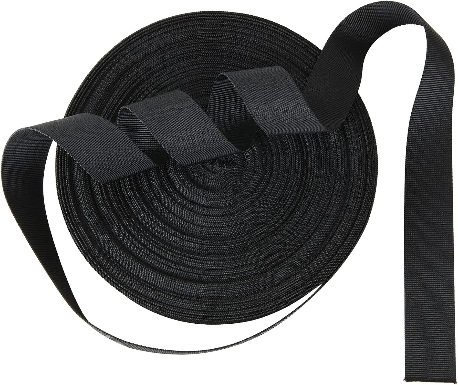 ZOEYES 1.5 Inch Nylon Webbing Strap - 50 Yards Flat Black Heavy Duty Strap for Outdoor DIY Gear Repair, Crafting, Dog Leash, Collars, Seat Belt, Backpack Handles, Halters
