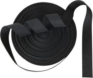 ZOEYES 1.5 Inch Nylon Webbing Strap - 50 Yards Flat Black Heavy Duty Strap for Outdoor DIY Gear Repair, Crafting, Dog Leash, Collars, Seat Belt, Backpack Handles, Halters